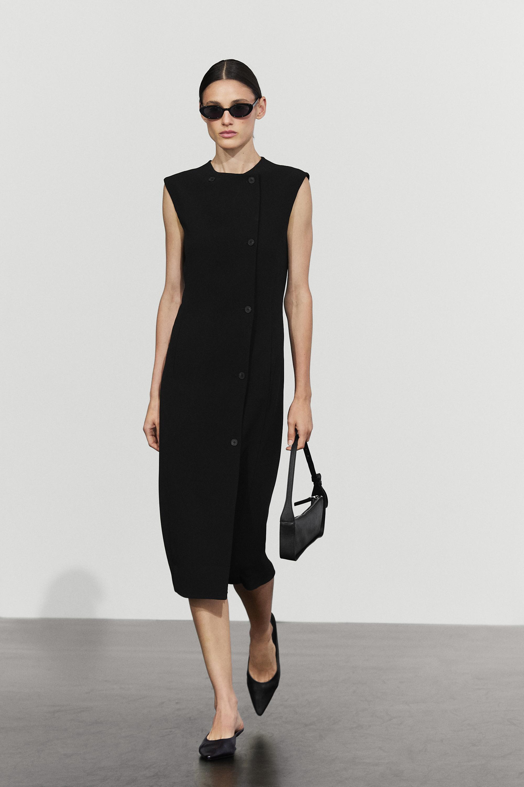 Buttoned midi dress